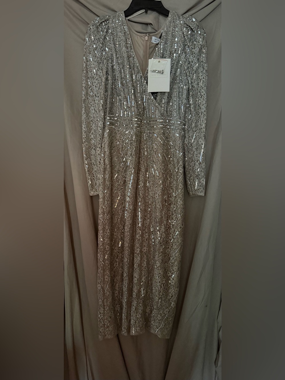Mac Duggal Sequin Midi Dress size 8